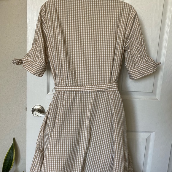 Calvin Klein Brown & White Plaid Midi Dress - Picture 12 of 16